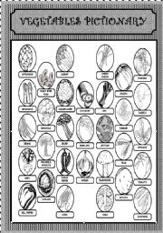 English Worksheet: vegetables pictionary