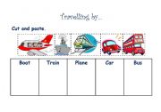 English worksheet: Travelling by...