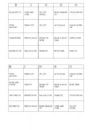 English Worksheet: Play Bingo with Phrasal Verbs