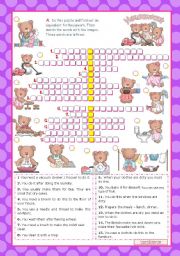 English Worksheet: HOUSEWORK   (3/3)  - Crosswordpuzzle for Upper elementary students