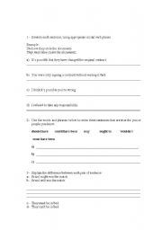 English Worksheet: Modal Verbs