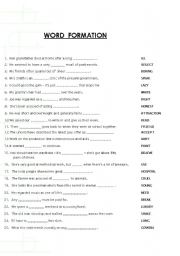 !!! WORD  FORMATION !!! 25 SENTENCES + KEY