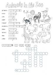 English Worksheet: Animals in the Zoo