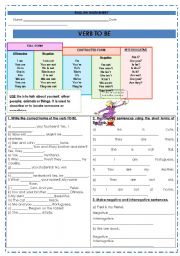 English Worksheet: VERB TO BE 