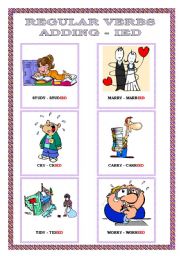 English Worksheet: regugar verbs flashcards (two pages) 