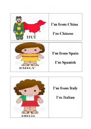English Worksheet: Nationality Flashcards