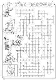 English Worksheet: Crime crossword