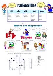 English Worksheet: Countries and nationalities (02.08.09)