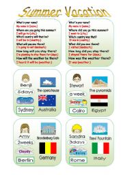 English Worksheet: Speaking cards with future and past tense