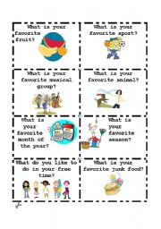 English Worksheet: Talking Cards 2 of 4