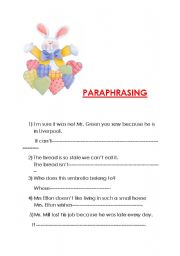 English Worksheet: PARAPHRASING