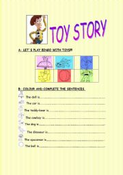 English Worksheet: Activities and a game with Woody from Toy Story!
