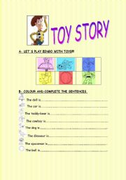 English worksheet: Activities and a game with Woody from Toy Story!