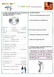 English Worksheet: SONG: 