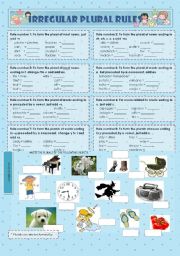 English Worksheet: 8 Rules on Forming Plurals of Irregular Nouns