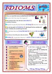 English Worksheet: Idioms, Drill 3