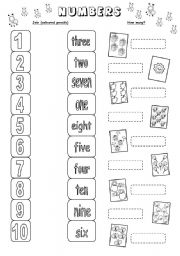 English Worksheet: Numbers (1 to 10)