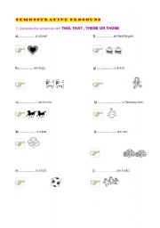 English Worksheet: Demonstrative Pronouns