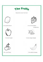English worksheet:  The fruits