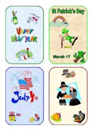 English Worksheet: Holiday flashcards 2 (04.08.09)