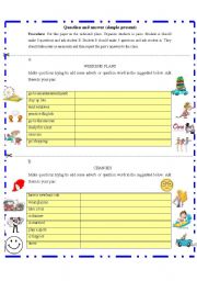 English Worksheet: Question and answer (simple present)