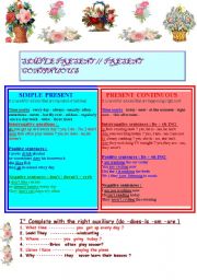 English Worksheet: Simple Present versus Present Continuous 