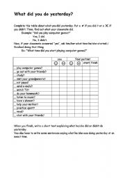 English worksheet: Difference Past Simple and Past Continuous