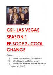 English Worksheet: CSI SEASON 1 EPIDODE 2 