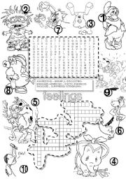 English Worksheet: FEELINGS #1 WORDSEARCH and CRISS CROSS PUZZLE