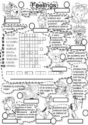English Worksheet: FEELINGS #1 PUZZLE and MATCH 