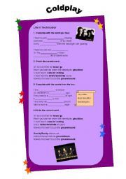 English Worksheet: Life in Technicolor - Coldplay