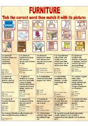 English Worksheet: Furniture