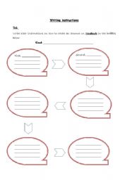 English Worksheet: Writing instructions  (creating an account on facebook)