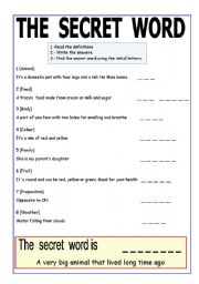 English Worksheet: The secret word