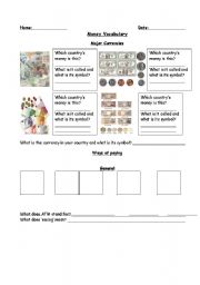 English Worksheet: Money Vocabulary (Intermediate)