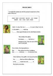 English Worksheet: Present simple (madagascar)