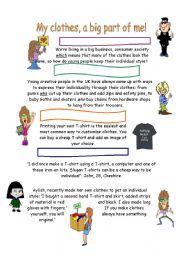 English Worksheet: Clothes and relative pronouns