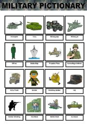 English Worksheet: Military Vocabulary Pictionary