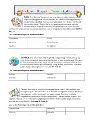 English Worksheet: ** Characterising people _1_ **     (6 pages)