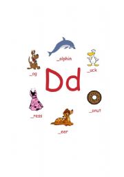 English worksheet: letter D