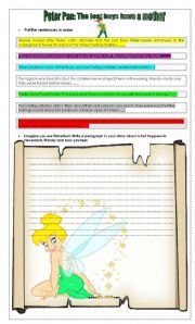 English Worksheet: Peter Pan chapter 7