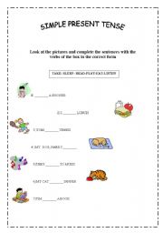 English worksheet: SIMPLE PRESENT TENSE