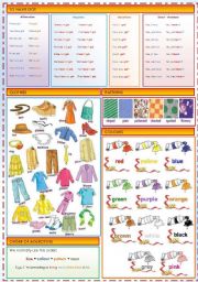 English Worksheet: To Have got / Clothes / Patterns / colours / Order of adjectives