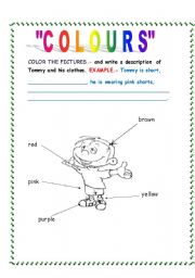 English Worksheet: COLOURS