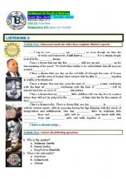 English Worksheet: Make Peace. Non-Violence. Dr Matin Luther King Jr. (Author-Bouabdellah)