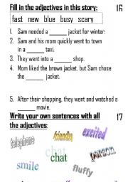 English worksheet: Adjective work cards (set 2)