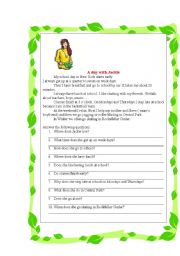 English Worksheet: Jackies daily routine