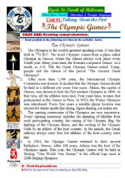 English Worksheet: Talking About The Past. The Olympic Games. (Author-Bouabdellah) 03-08-2009