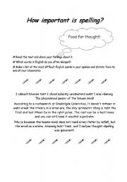 English Worksheet: How important is spelling?
