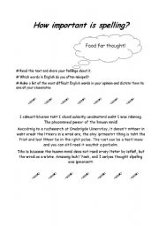 English worksheet: How important is spelling?